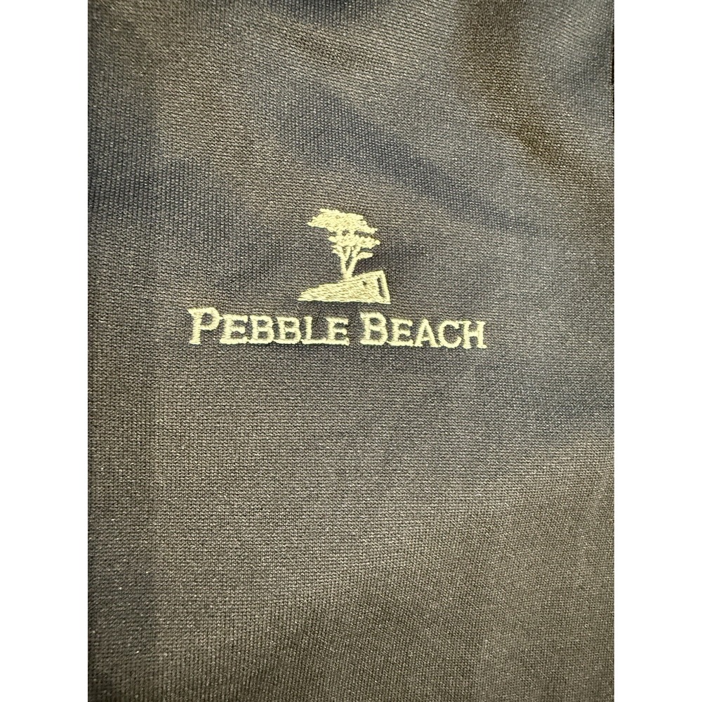 Pebble Beach Golf Vest Mens M Navy Performance Snap Pullover Logo Stretch - Picture 2 of 8